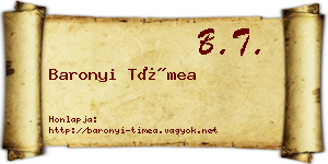 Baronyi Tímea névjegykártya